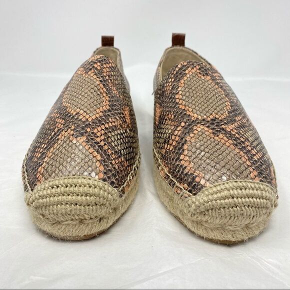 SAM EDELMAN Khloe Reptile Print Leather Espadrille Slip-On Loafer Skimmer Shoe - Picture 8 of 13